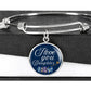 Personalized ''I Love You Daughter'' Circle Engraving Bangle- a Gift for Daughter/Sister/Mother.