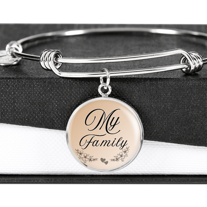 My Family Luxury Circle Bangle a Gift for a Soulmate/Daughter/Mother.