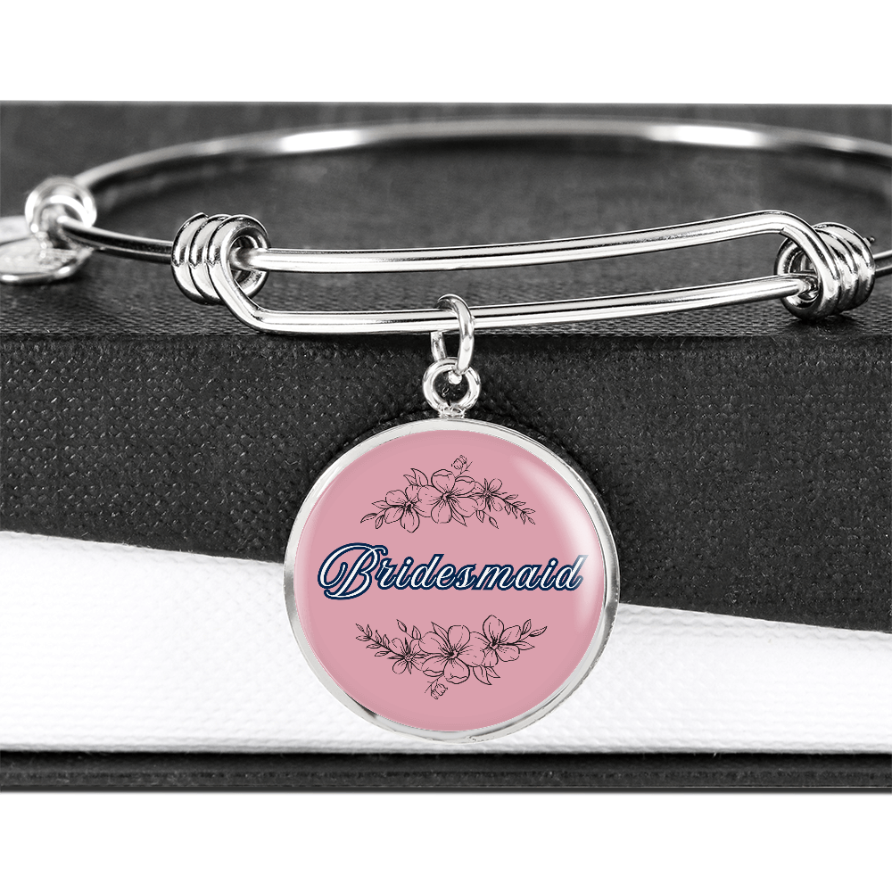 Personalized ''Bridesmaid'' Circle Engraving Bangle- a Gift for Bridal Party Members.