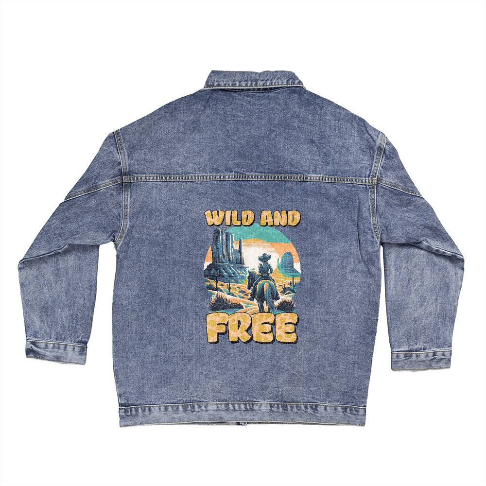 Wild and Free Denim Jacket gifts for Mothers/Mom/Daughters/Grandmothers