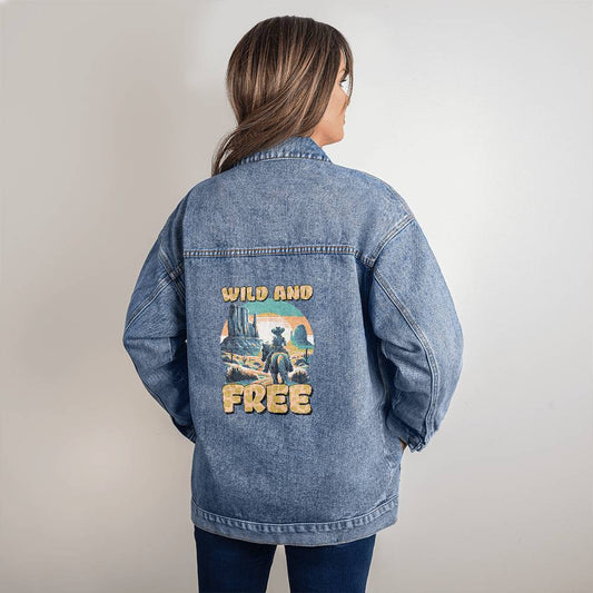 Wild and Free Denim Jacket gifts for Mothers/Mom/Daughters/Grandmothers