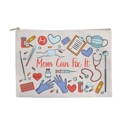 Mum Can Fix it Large Fabric Zipper Pouch for Moms/Daughters