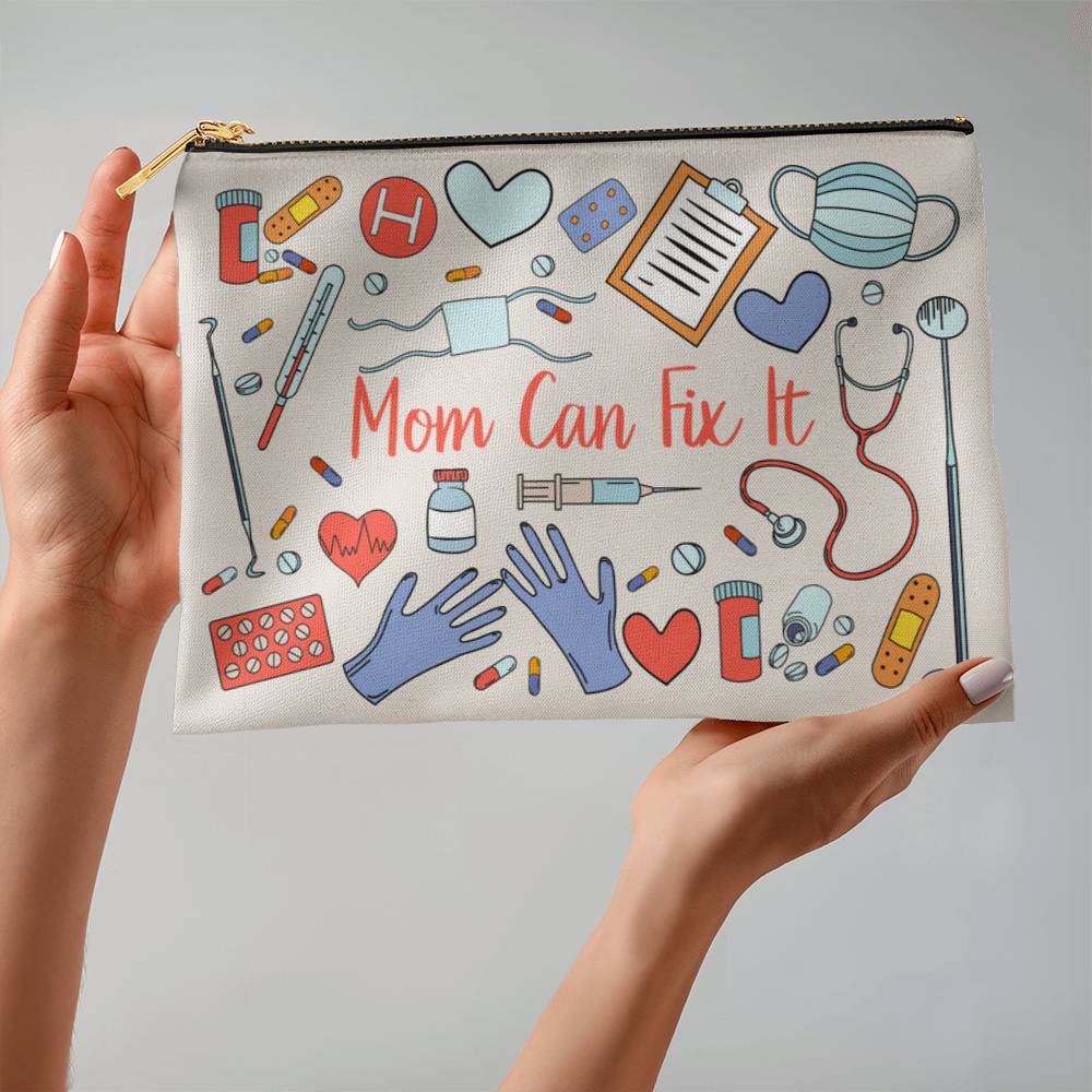 Mum Can Fix it Large Fabric Zipper Pouch for Moms/Daughters