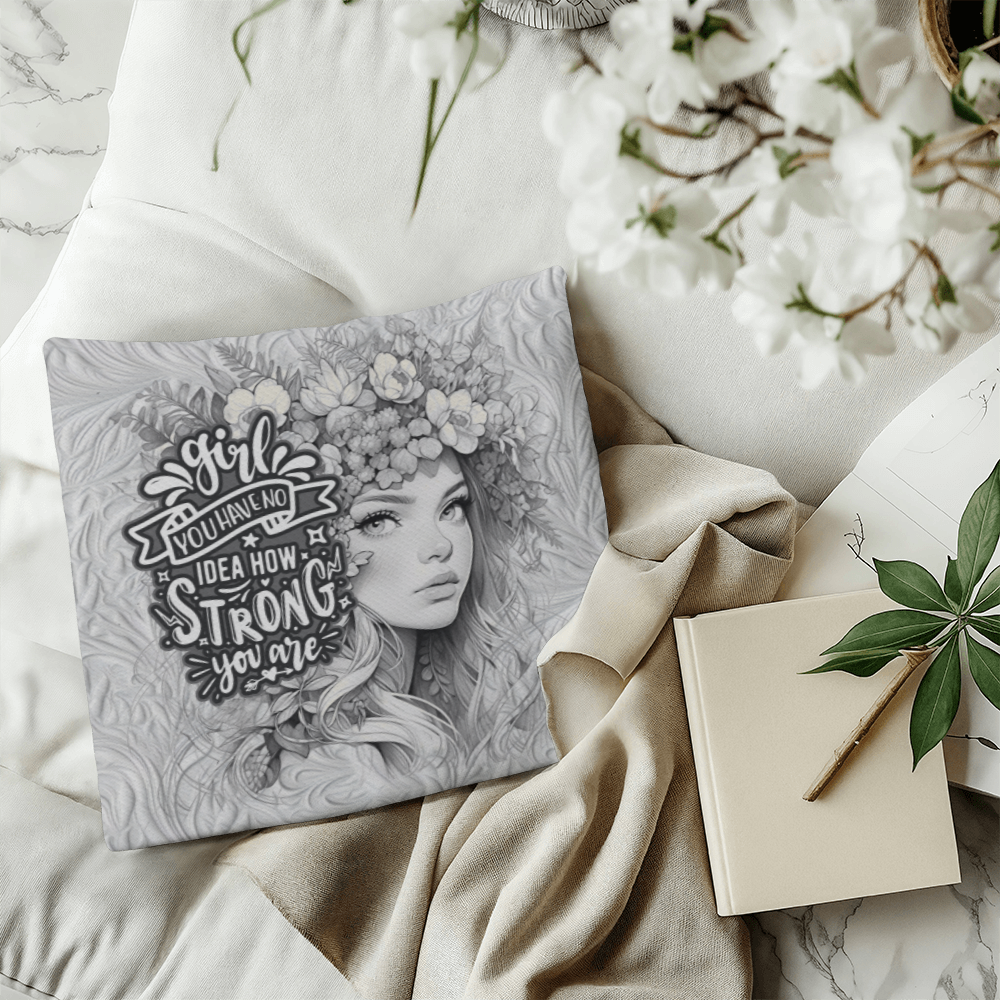 GIRL you have no IDEA how STRONG you ARE  Pillow Cover - A Gifts for Mothers/Daughters.