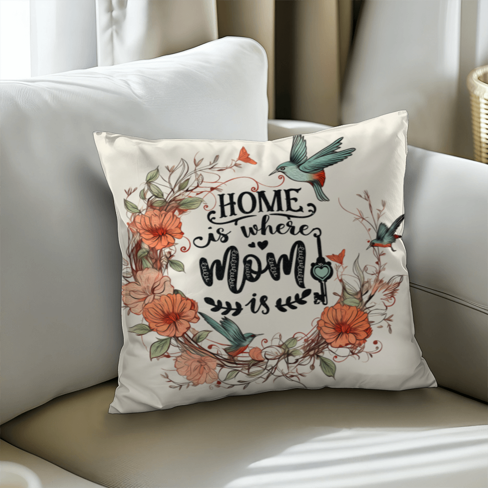 HOME is where MOM is Pillow Cover- A Gifts for Mothers/Daughters.