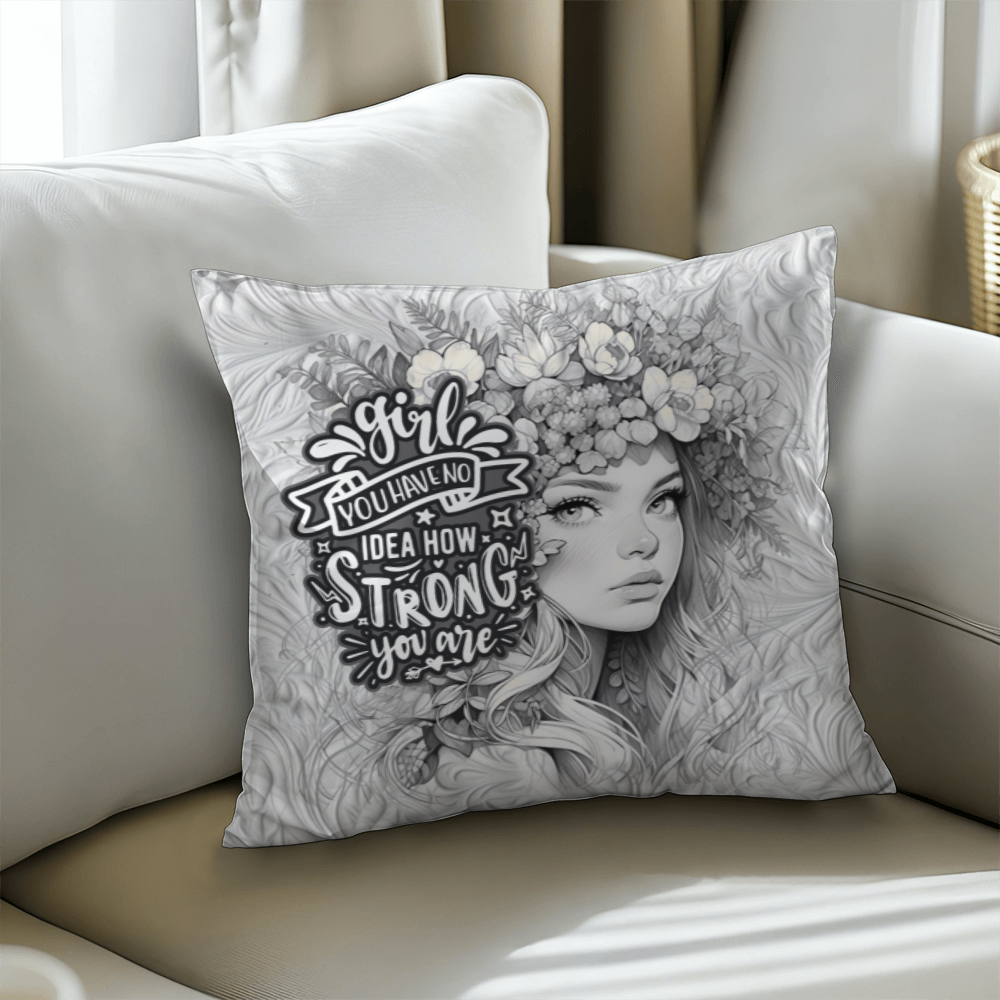 GIRL you have no IDEA how STRONG you ARE  Pillow Cover - A Gifts for Mothers/Daughters.