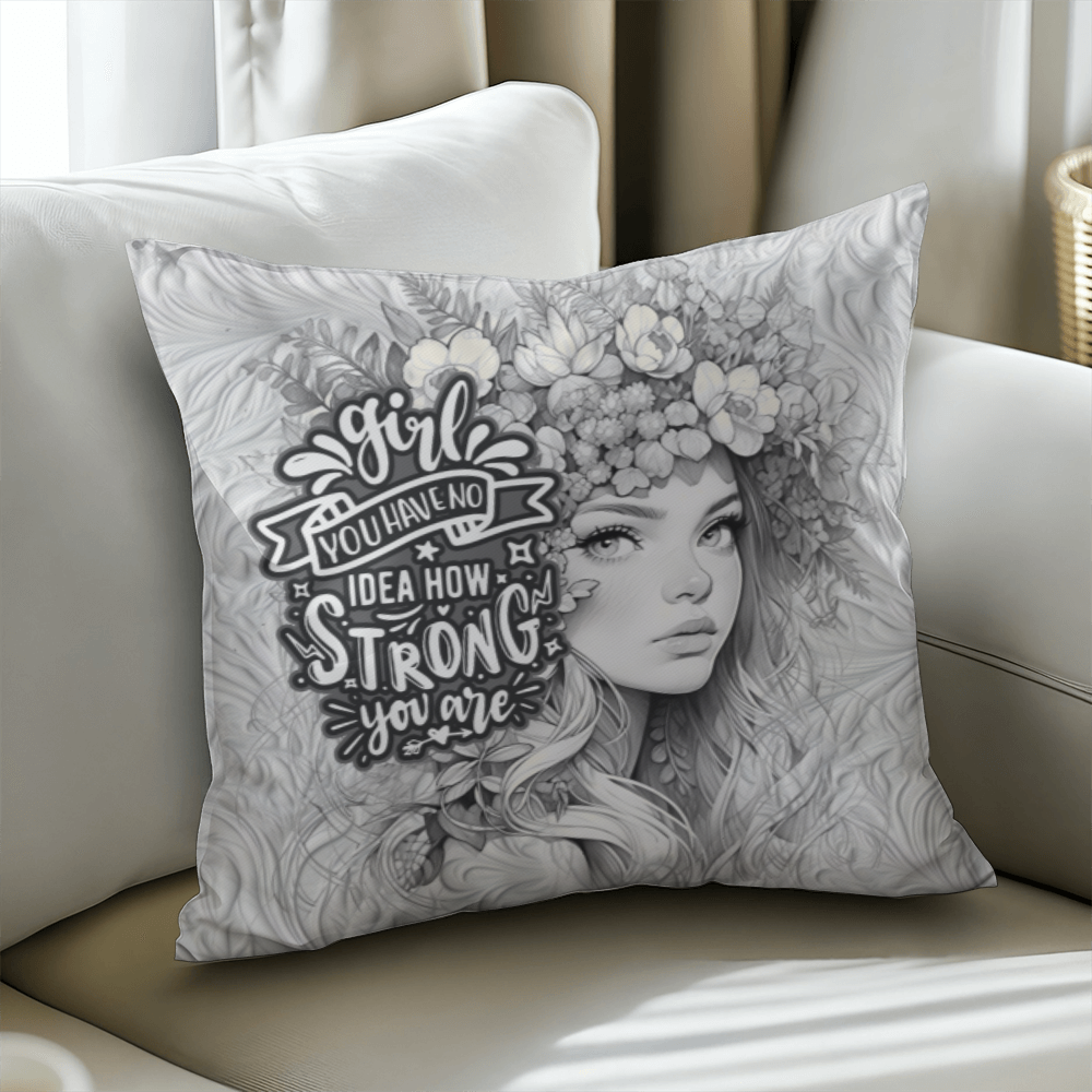 GIRL you have no IDEA how STRONG you ARE  Pillow Cover - A Gifts for Mothers/Daughters.