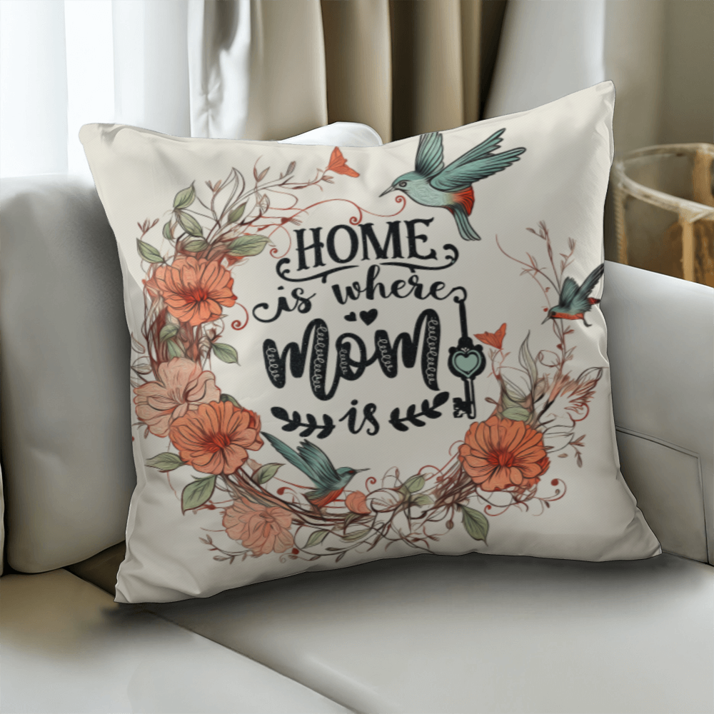 HOME is where MOM is Pillow Cover- A Gifts for Mothers/Daughters.
