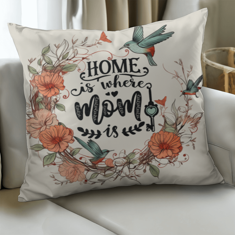 HOME is where MOM is Pillow Cover- A Gifts for Mothers/Daughters.