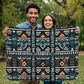 Geometric Sherpa Fleece Blanket a Gift for Son/Father/Mother.