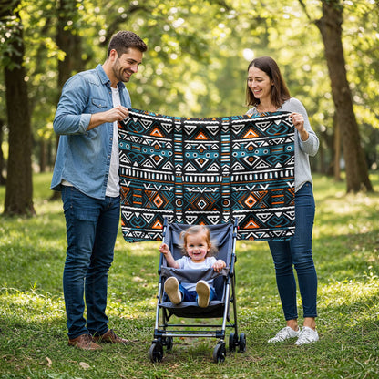Geometric Sherpa Fleece Blanket a Gift for Son/Father/Mother.