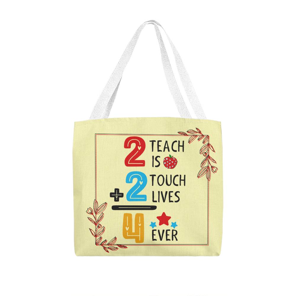 A Number Teacher Classic Yellow Tote Bag- a Gift for Teachers/Fathers/Mothers.