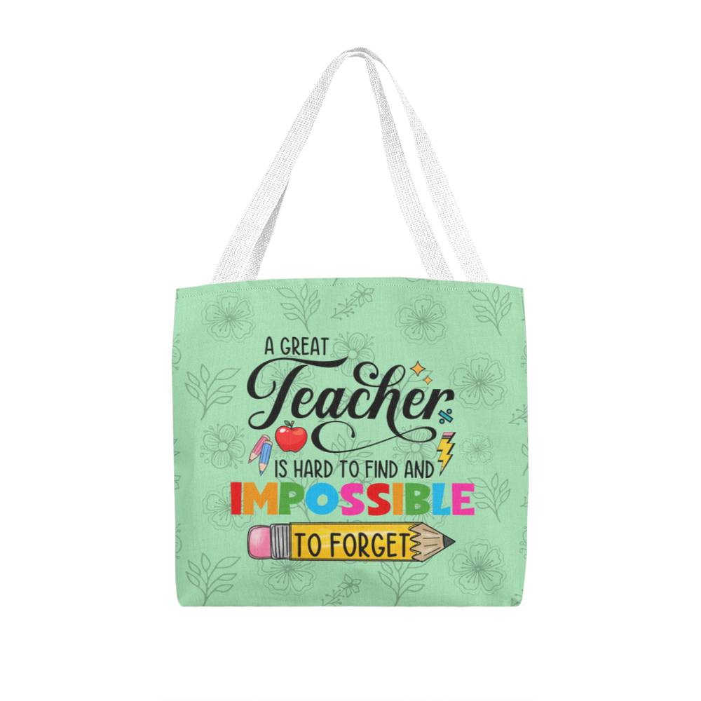 A Great Teacher Classic Blue Tote Bag- a Gift for Teachers/Fathers/Mothers/Sons/Daughters.