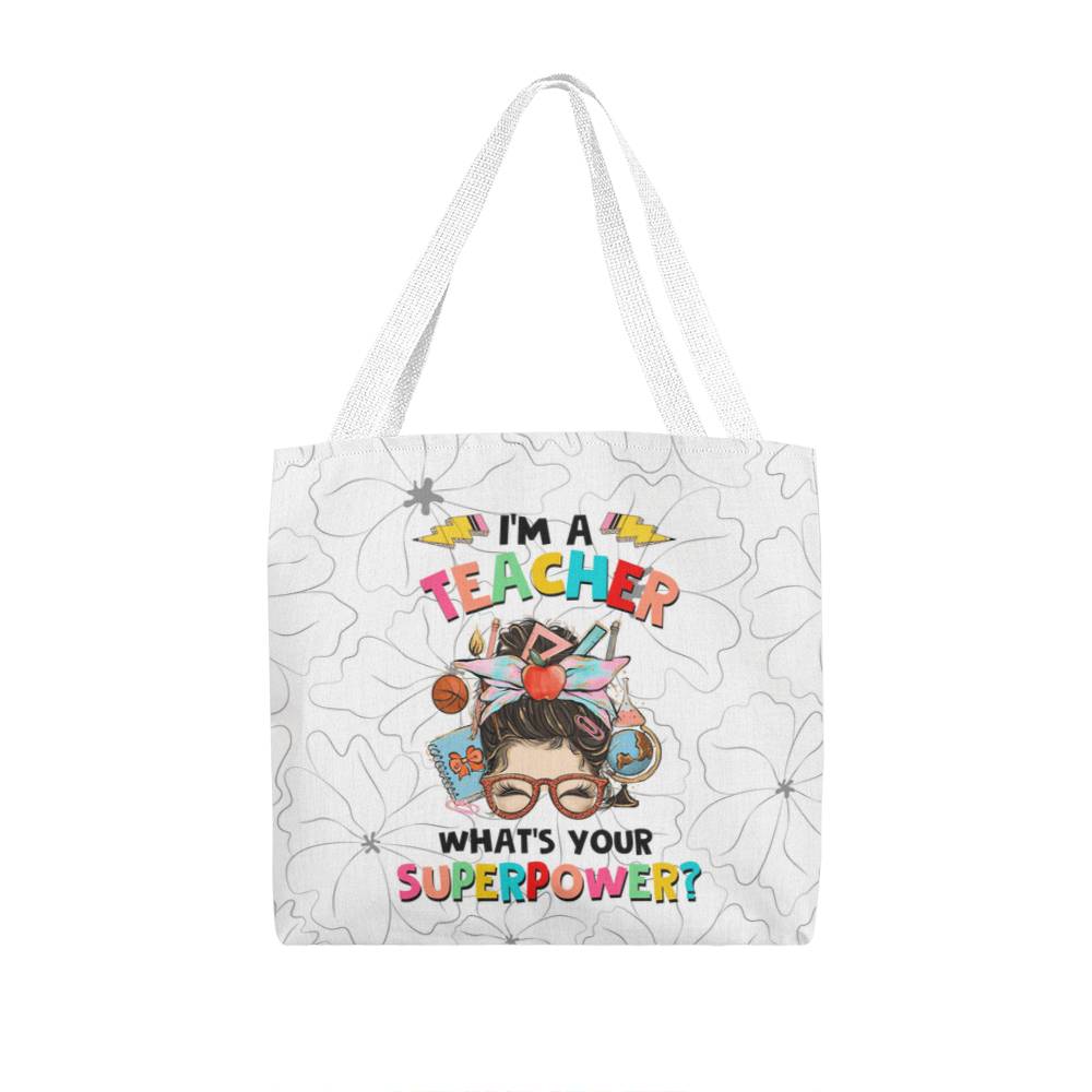 I'm a Teacher Classic Green Tote Bag- a Gift for Teachers/Fathers/Mothers/ Son/Daughter.
