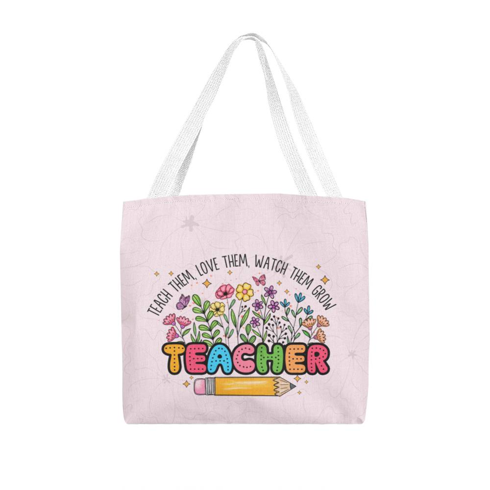 A Classic Teacher Pink Tote Bag-  a Gift for Teachers/Fathers/Mothers/Sons/Daughters.
