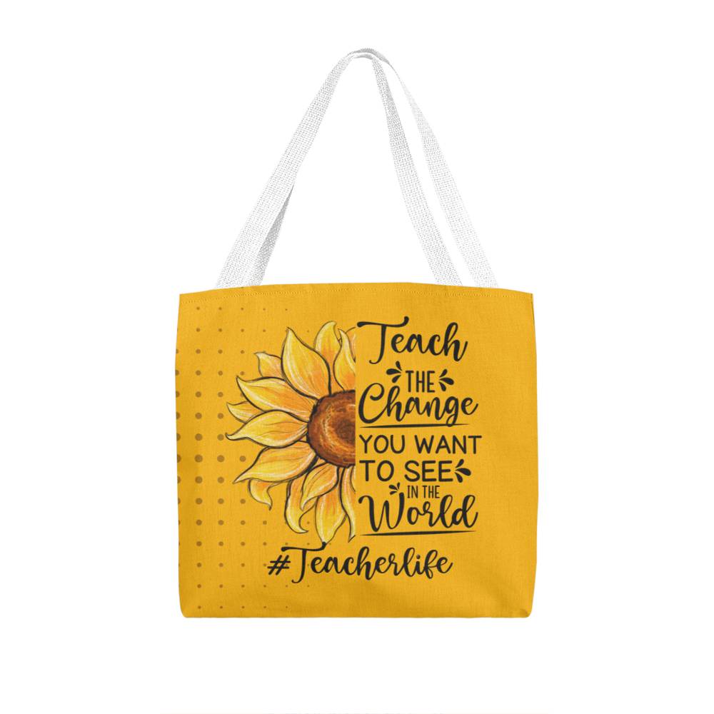 A Classic Teacher Yellow Tote Bag- a Gift for Teachers/Fathers/Mothers/Sons/Daughters.