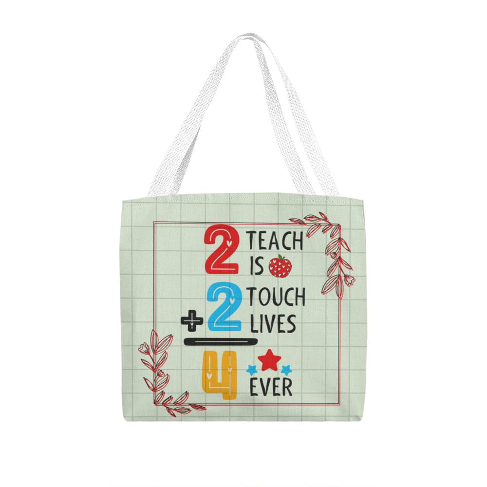 A Number Teacher Classic Green Tote Bag- a Gift for Teachers/Fathers/Mothers/Daughters/Sons.