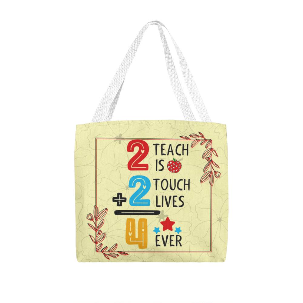 A Number Teacher Classic Yellow Tote Bag- a Gift for Teachers/Fathers/Mothers/Daughters/Sons.