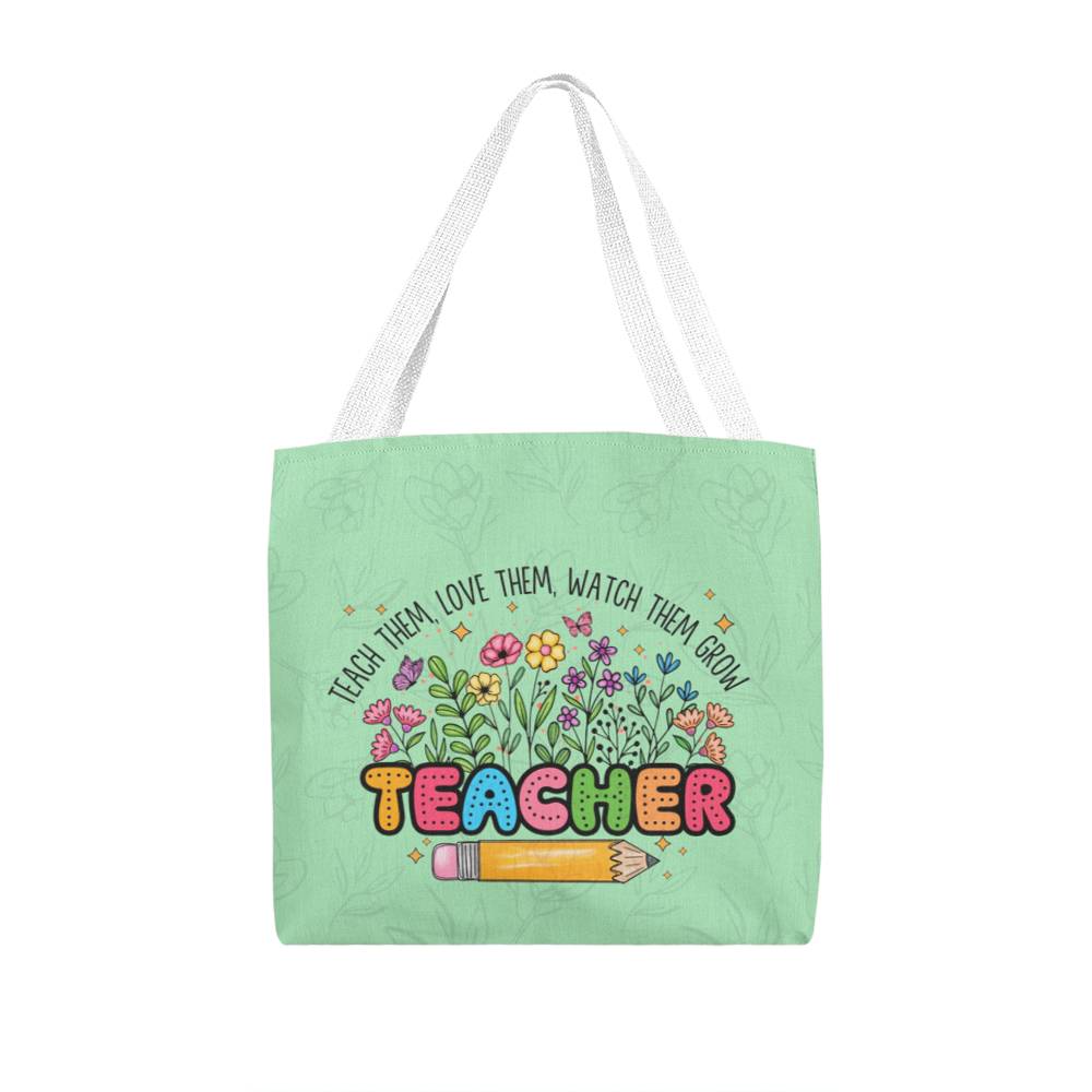 A Classic Teacher Green Tote Bag- a Gift for Teachers/Fathers/Mothers/Sons/Daughters.