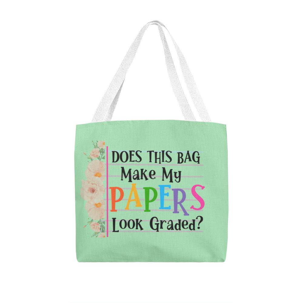A Classic Teacher Green Tote Bag-  a Gift for Teachers/Fathers/Mothers/Sons/Daughters.