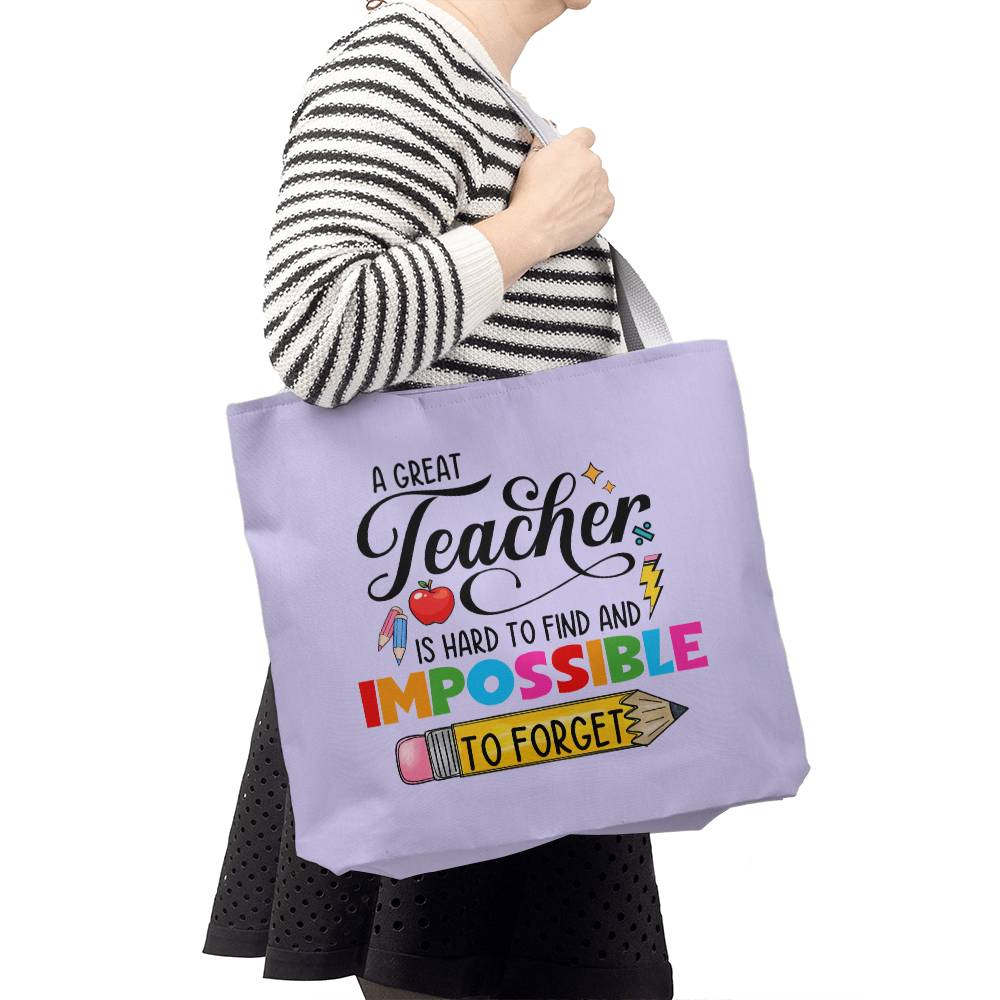 A Great Teacher Classic Purple Tote Bag- a Gift for Teachers/Fathers/Mothers.