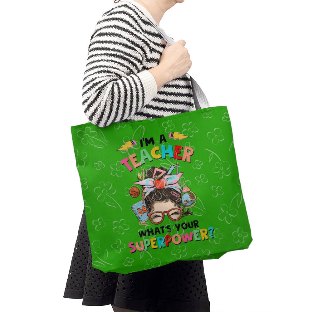 I'm a Teacher Classic Green Tote Bag- a Gift for Teachers/Fathers/Mothers/ Son/Daughter.