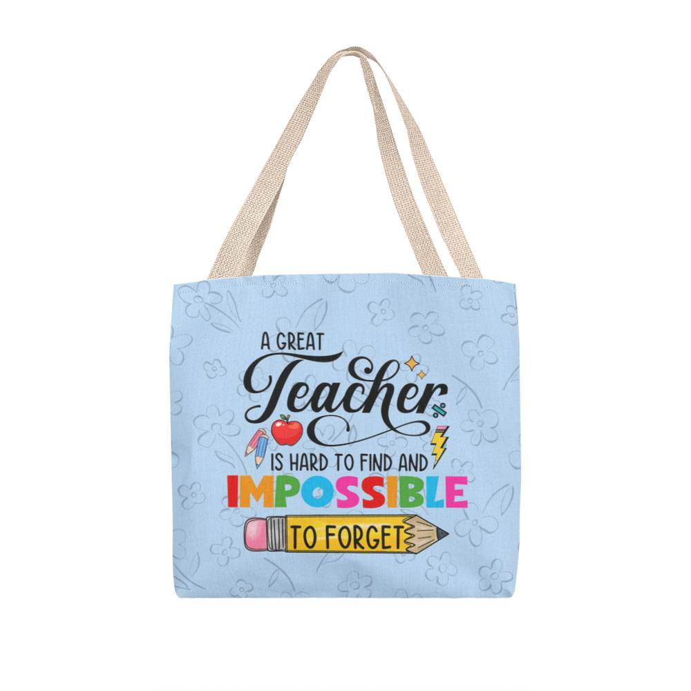 A Great Teacher Classic Blue Tote Bag- a Gift for Teachers/Fathers/Mothers/Sons/Daughters.