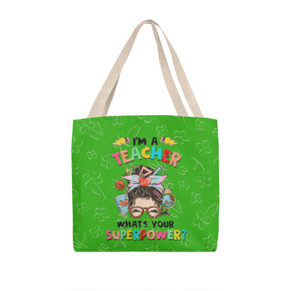 I'm a Teacher Classic Green Tote Bag- a Gift for Teachers/Fathers/Mothers/ Son/Daughter.