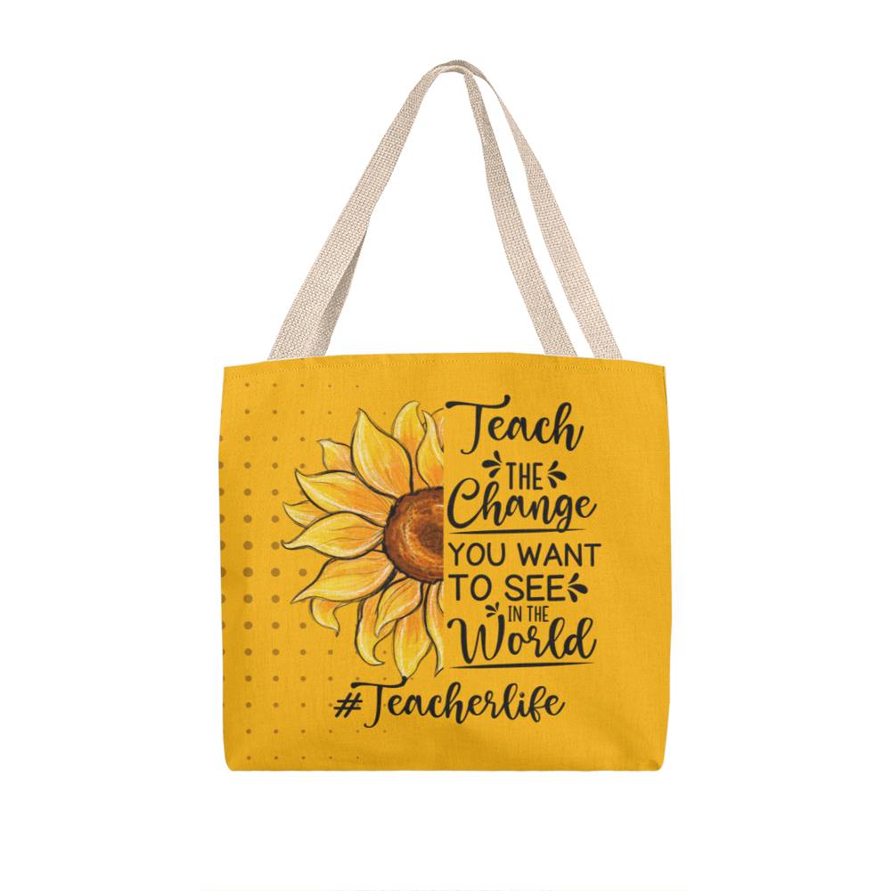 A Classic Teacher Yellow Tote Bag- a Gift for Teachers/Fathers/Mothers/Sons/Daughters.
