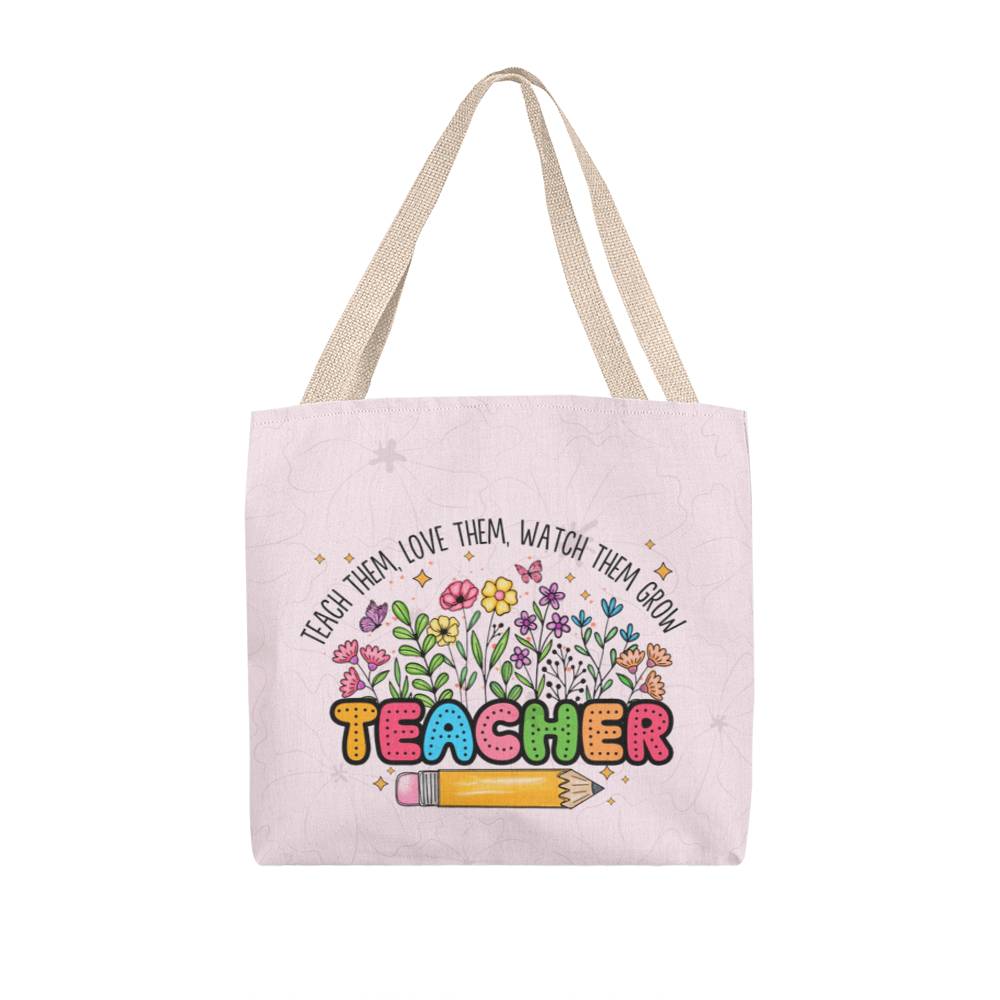 A Classic Teacher Pink Tote Bag-  a Gift for Teachers/Fathers/Mothers/Sons/Daughters.