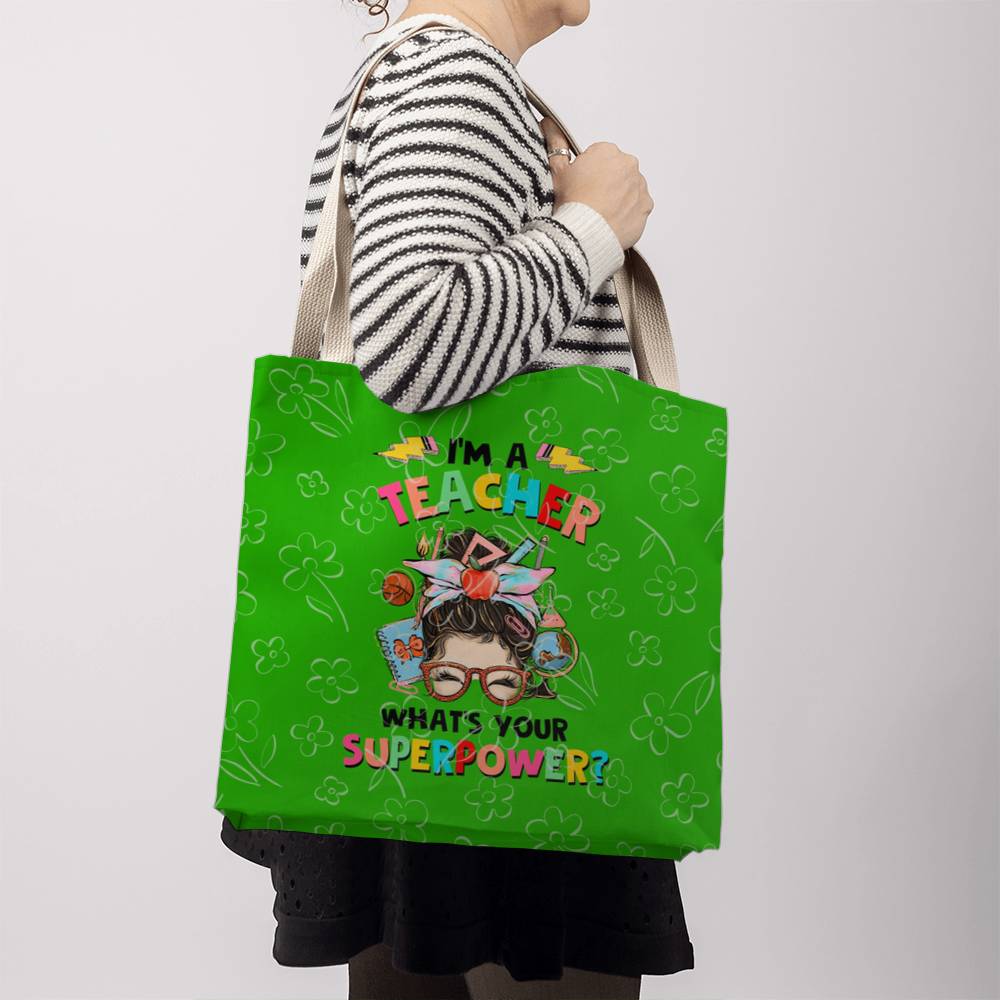I'm a Teacher Classic Green Tote Bag- a Gift for Teachers/Fathers/Mothers/ Son/Daughter.
