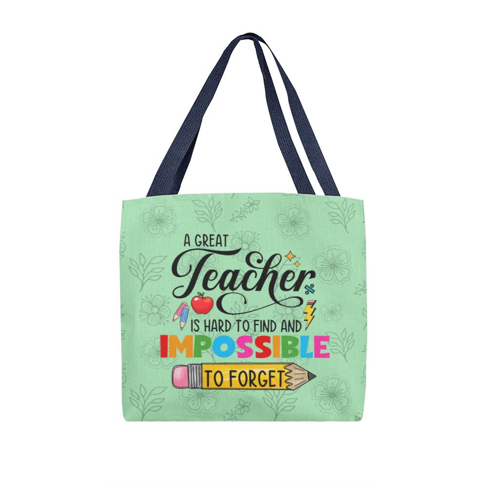 A Great Teacher Classic Blue Tote Bag- a Gift for Teachers/Fathers/Mothers/Sons/Daughters.