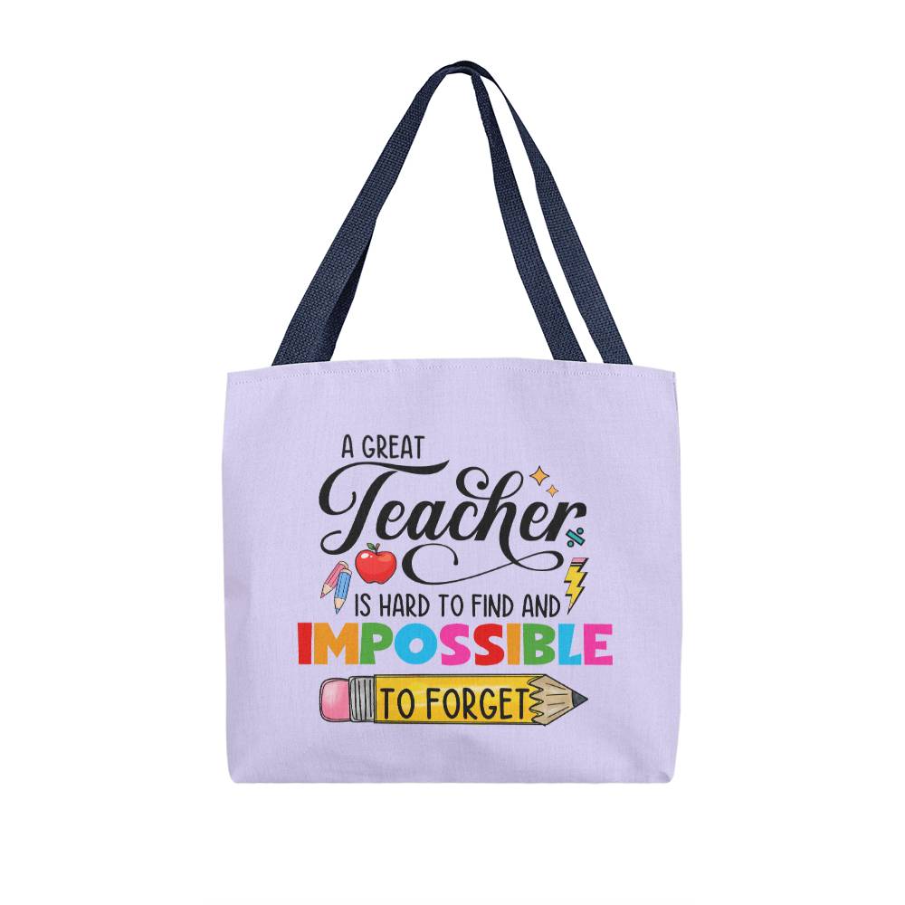 A Great Teacher Classic Purple Tote Bag- a Gift for Teachers/Fathers/Mothers.