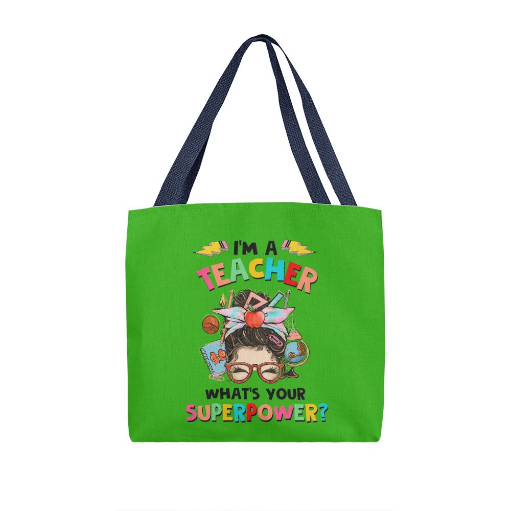 I'm a Teacher Classic Green Tote Bag- a Gift for Teachers/Fathers/Mothers.