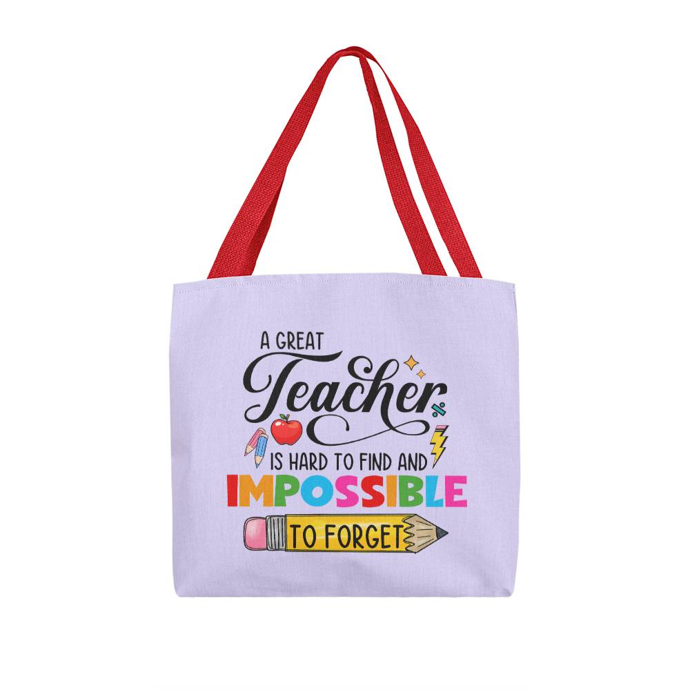 A Great Teacher Classic Purple Tote Bag- a Gift for Teachers/Fathers/Mothers.