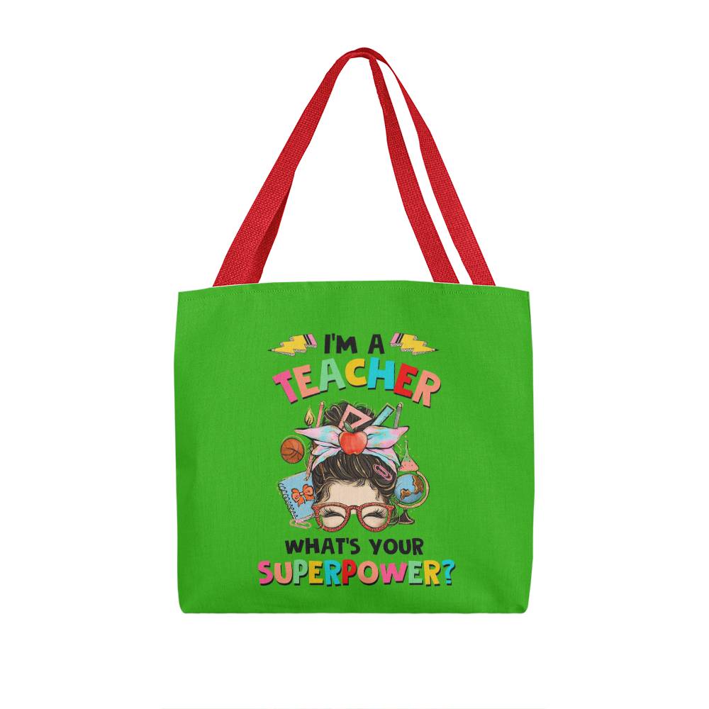 I'm a Teacher Classic Green Tote Bag- a Gift for Teachers/Fathers/Mothers.