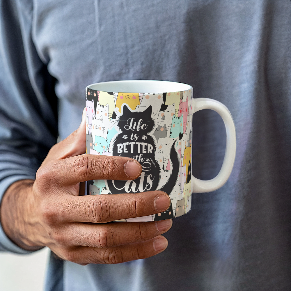 Cat Lover Ceramic Mug for Mothers/Fathers/Sisters/Sons