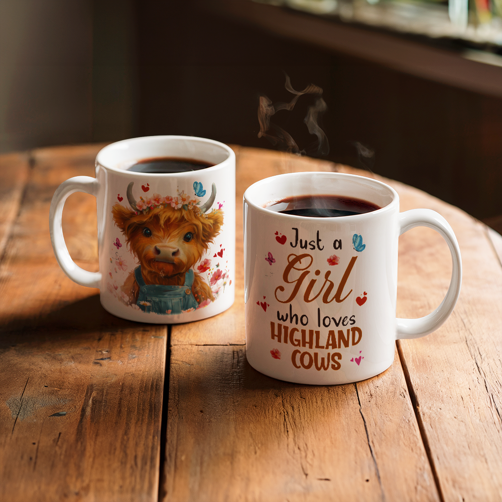 Highland Cow Ceramic Mug for Mothers/Sisters/Daughters