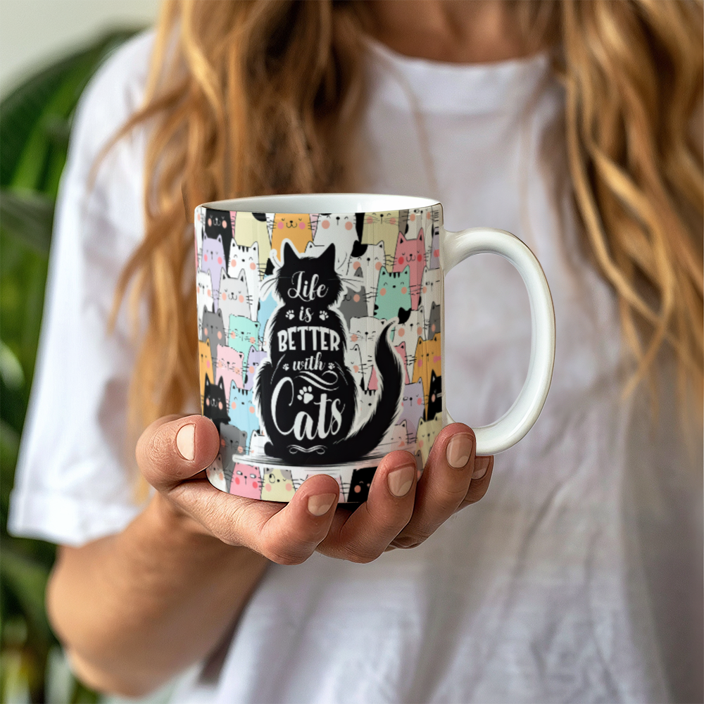 Cat Lover Ceramic Mug for Mothers/Fathers/Sisters/Sons