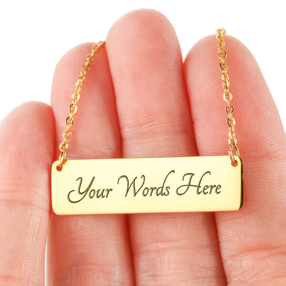 To My Daughter Horizontal Bar Necklace