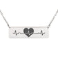 My Heart Beats for You- Horizontal Bar Necklace- a Gift for Wife/Girlfriend/Soulmate/Sister.