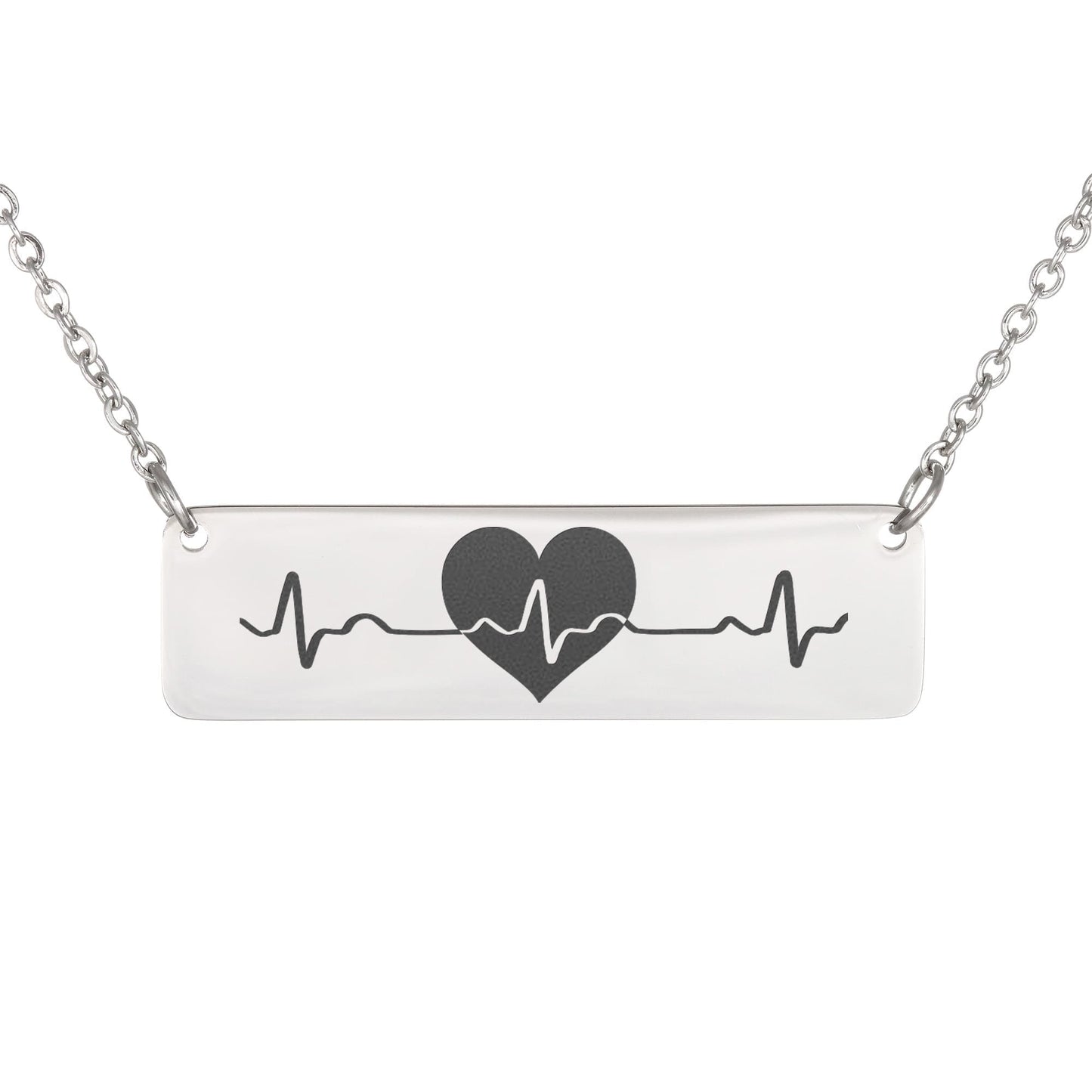 My Heart Beats for You- Horizontal Bar Necklace- a Gift for Wife/Girlfriend/Soulmate/Sister.