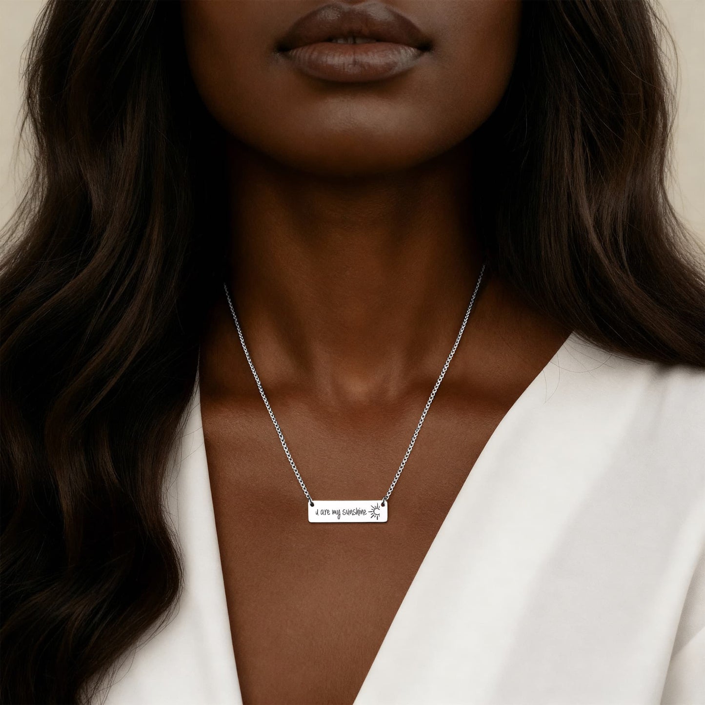 To My Daughter Horizontal Bar Necklace