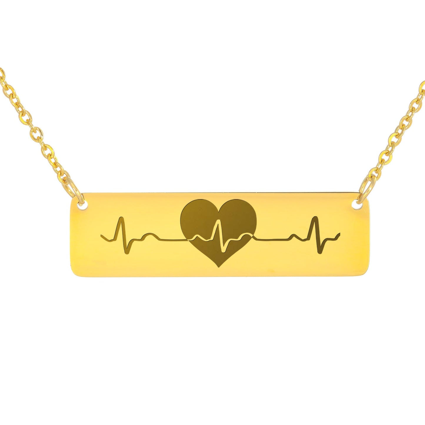 My Heart Beats for You- Horizontal Bar Necklace- a Gift for Wife/Girlfriend/Soulmate/Sister.