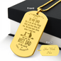 Personalized To My Dad Engraved Dog Tag Necklace- A Gift for Fathers/Sons.