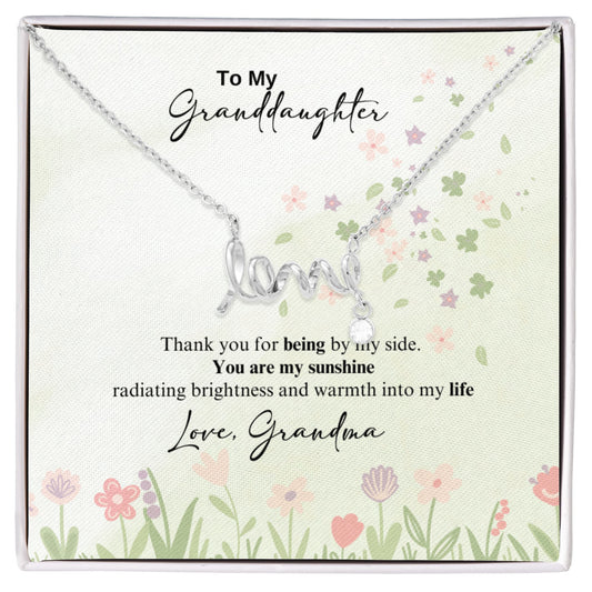 To my Granddaughter- Dainty Love Necklace- a Gift from Grandmother.