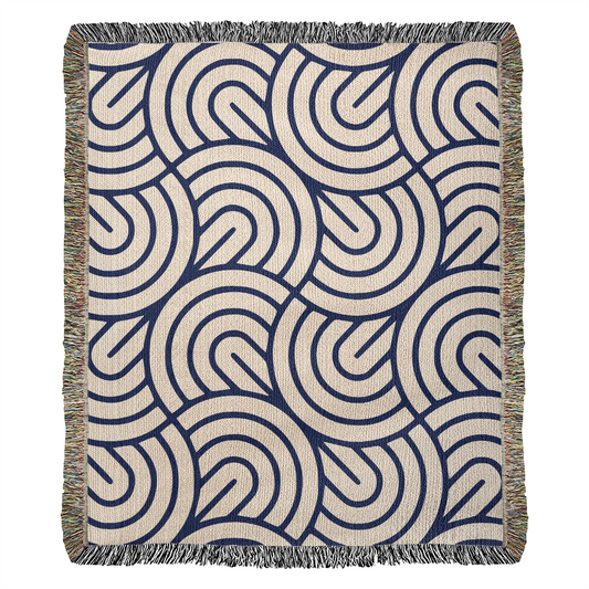 Monochrome Maze Heirloom Woven Blanket- a Gift for Fathers/Mothers/Daughters/Sons.