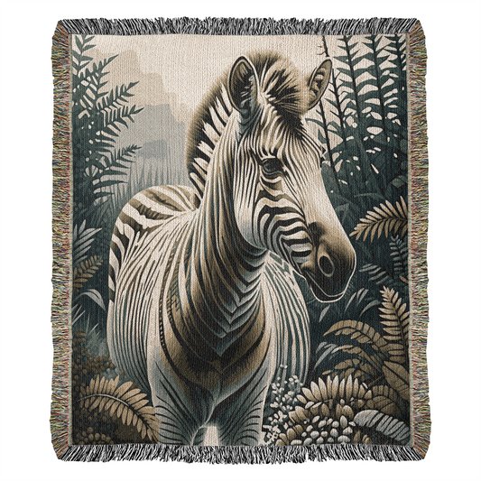 Zebra Illustration Heirloom Woven Blanket - Gift for Mothers/Fathers/Sons