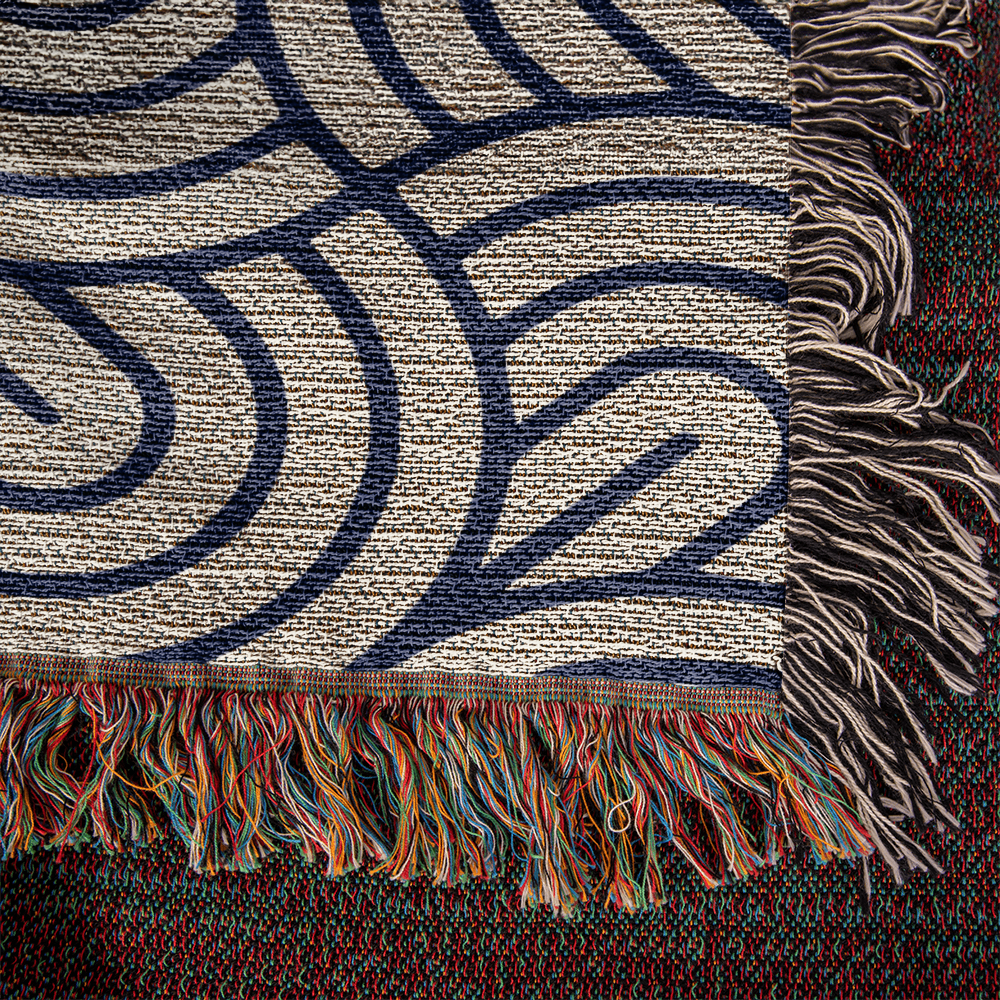 Monochrome Maze Heirloom Woven Blanket- a Gift for Fathers/Mothers/Daughters/Sons.