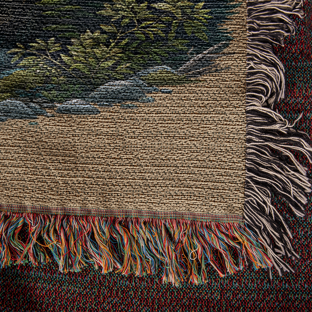 A Bear Illustration Heirloom Woven Blanket- Gift for Sons/Husbands.